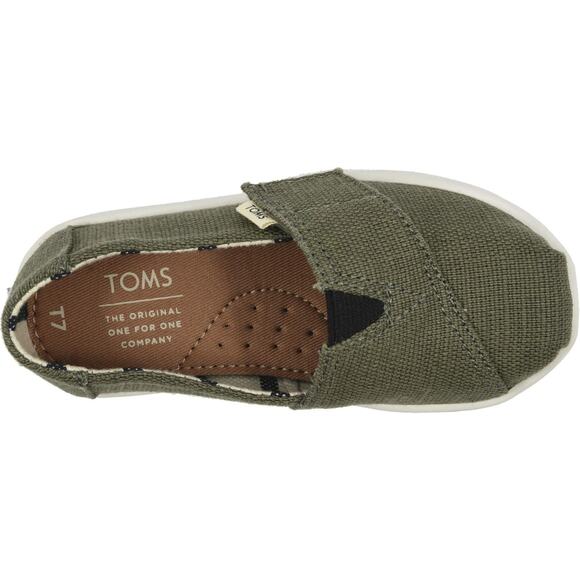 TOMS Unisex Tiny Alpargata Espadrilles – Size 10 T, Eco-Friendly Kids' Loafers - Picture 2 of 5